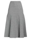 Valentino Garavani Woman Midi Skirt Grey Size L Wool, Viscose, Polyester, Polyamide, Elastane In Grey