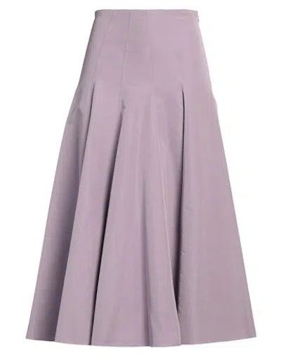 Valentino Garavani Woman Midi Skirt Lilac Size 4 Cotton, Polyester In Pink