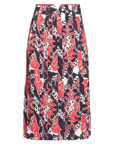 Valentino Woman Midi Skirt Red Size 6 Silk