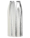 Valentino Garavani Woman Midi Skirt Silver Size 12 Polyester, Polyamide In White