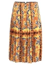 Valentino Garavani Woman Midi Skirt Yellow Size 10 Silk In Yellow