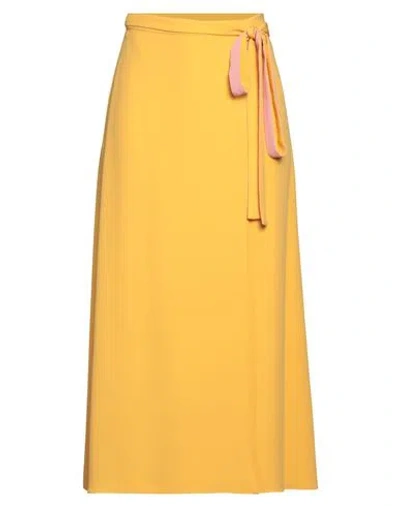Valentino Garavani Woman Midi Skirt Yellow Size 4 Silk