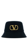 Valentino Midnight Blue Cotton Bucket Hat In Blue