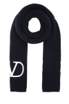 Valentino Garavani Women Midnight Blue Wool Scarf In Blue