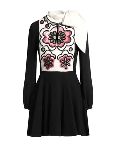Valentino Garavani Woman Mini Dress Black Size 4 Silk, Polyester