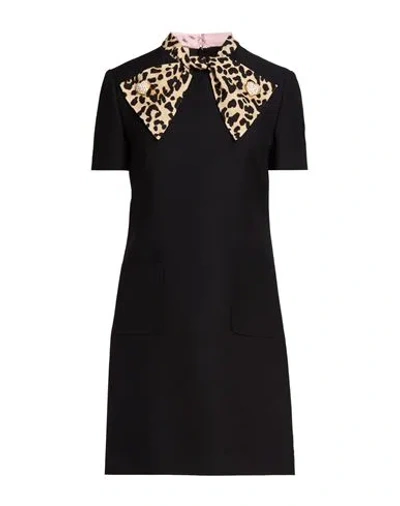 Valentino Garavani Woman Mini Dress Black Size 4 Virgin Wool, Silk
