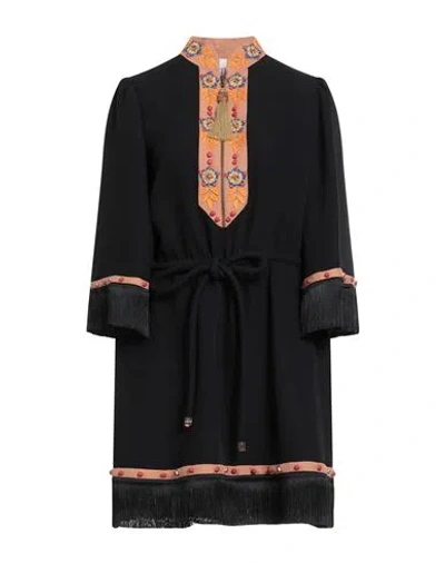 Valentino Garavani Woman Mini Dress Black Size 6 Silk, Viscose, Linen, Polyester