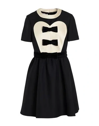 VALENTINO VALENTINO GARAVANI WOMAN MINI DRESS BLACK SIZE 6 VIRGIN WOOL, SILK, COTTON, ACETATE