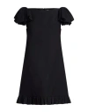 Valentino Garavani Woman Mini Dress Black Size 8 Virgin Wool, Silk