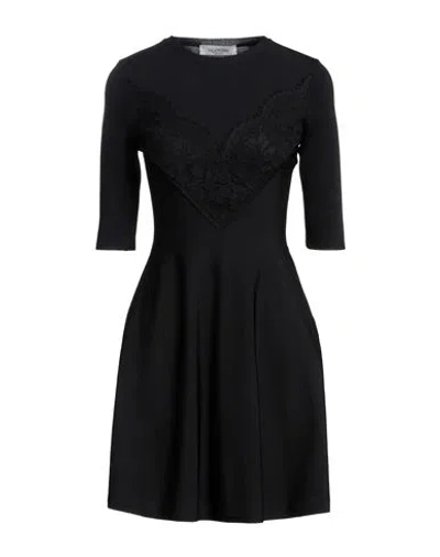 Valentino Garavani Woman Mini Dress Black Size M Viscose, Polyester, Cotton