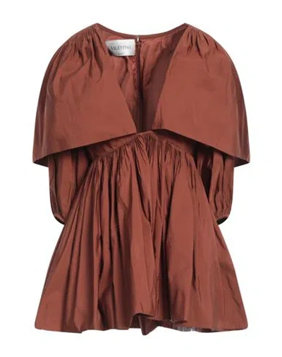 Valentino Garavani Woman Mini Dress Brown Size 2 Cotton, Polyester, Polyamide