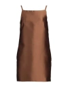 Valentino Techno Duchesse Mini Dress In Brown