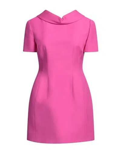 Valentino Bow-detailed Wool And Silk-blend Crepe Mini Dress In Pink