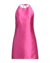 Valentino Kurzes Kleid Aus Techno Duchesse Frau Pink Pp 44 In Pink