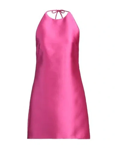 Valentino Kurzes Kleid Aus Techno Duchesse Frau Pink Pp 44