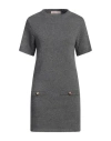 Valentino Garavani Woman Mini Dress Grey Size L Virgin Wool