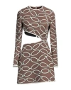Valentino Garavani Woman Mini Dress Khaki Size 6 Virgin Wool, Silk In Beige