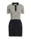 Valentino Multicolor Cotton Mini Dress In Gray