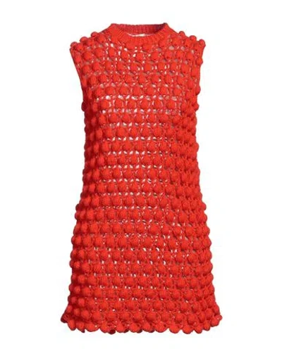 Valentino Woman Short Dress Orange Size S Virgin Wool