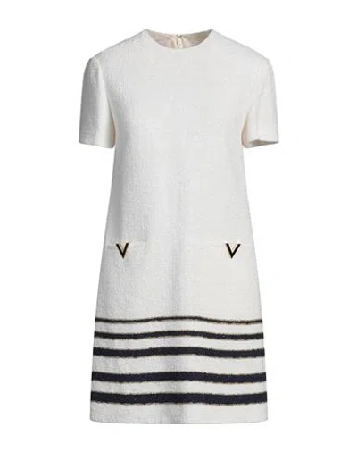 Valentino Garavani Woman Mini Dress White Size 8 Viscose, Cotton, Polyamide, Metallic Fiber
