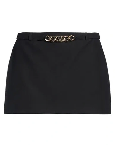 Valentino Garavani Woman Mini Skirt Black Size 8 Virgin Wool, Silk