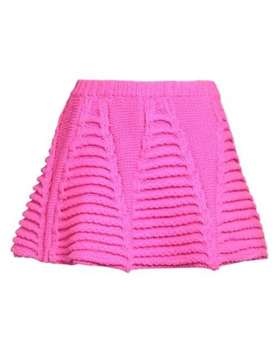 Valentino Garavani Woman Mini Skirt Fuchsia Size S Virgin Wool In Pink