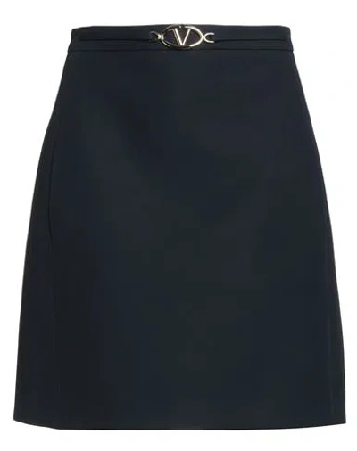 Valentino Garavani Woman Mini Skirt Midnight Blue Size 10 Virgin Wool, Silk