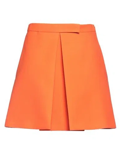 Valentino Garavani Woman Mini Skirt Orange Size 4 Virgin Wool, Silk