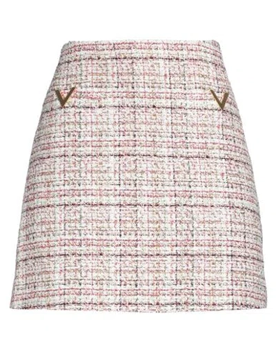 Valentino Garavani Woman Mini Skirt White Size 6 Viscose, Synthetic Fibers, Cotton, Metallic Fiber,