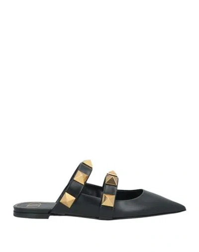 VALENTINO GARAVANI VALENTINO GARAVANI WOMAN MULES & CLOGS BLACK SIZE 5 SOFT LEATHER