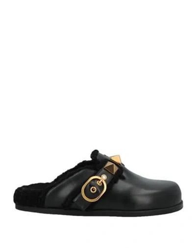 Valentino Garavani Woman Mules & Clogs Black Size 6 Soft Leather
