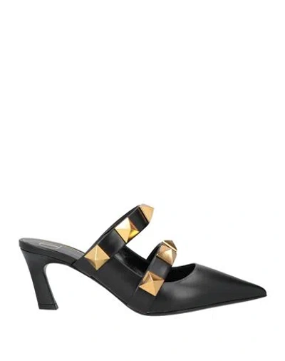 Valentino Garavani Woman Mules & Clogs Black Size 5.5 Soft Leather