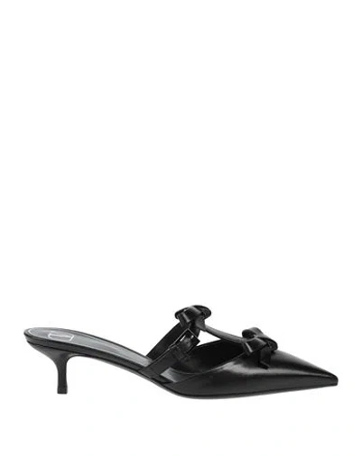 Valentino Garavani Woman Mules & Clogs Black Size 8 Soft Leather