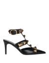 Valentino Garavani Woman Pumps Black Size 8 Soft Leather