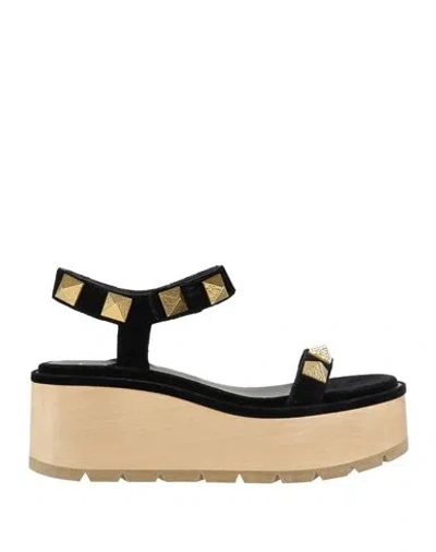 Valentino Garavani Woman Mules & Clogs Black Size 9.5 Textile Fibers