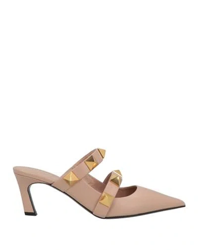 Valentino Garavani Woman Mules & Clogs Blush Size 7.5 Leather In Pink