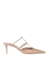 Valentino Garavani Rockstud Wispy Calfskin Mule 60 Mm Woman Rose Cannelle 41.5 In Pink
