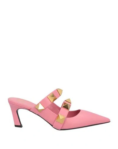 Valentino Garavani Woman Mules & Clogs Blush Size 8 Leather In Pink