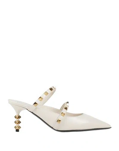 Valentino Garavani Woman Mules & Clogs Ivory Size 5 Leather In White
