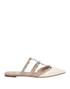 Valentino Garavani Rockstud Patent-leather Mule Woman Poudre 41.5 In White
