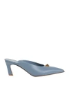 Valentino Garavani Woman Mules & Clogs Light Blue Size 5.5 Leather