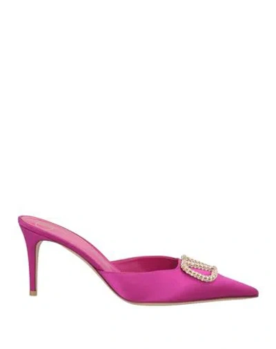 Valentino Garavani Woman Mules & Clogs Mauve Size 11 Textile Fibers In Pink