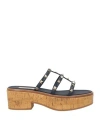 Valentino Garavani Woman Mules & Clogs Midnight Blue Size 8 Soft Leather In Blue