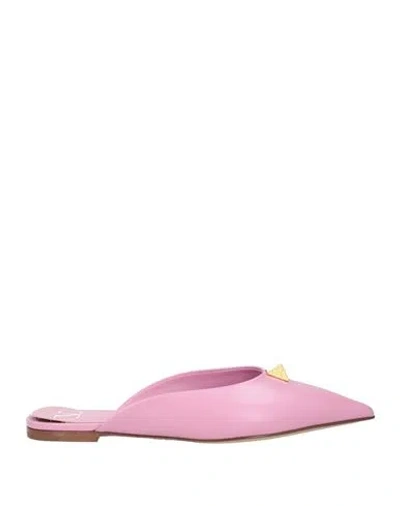 Valentino Garavani Woman Mules & Clogs Pink Size 7.5 Leather