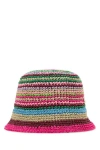 Valentino Multicolor Raffia Bucket Hat In Multicolor