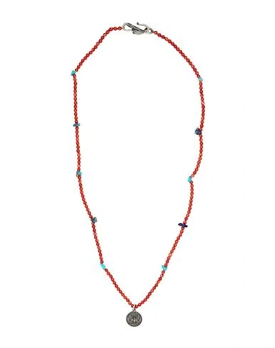 Valentino Garavani Woman Necklace Coral Size - Metal In Red