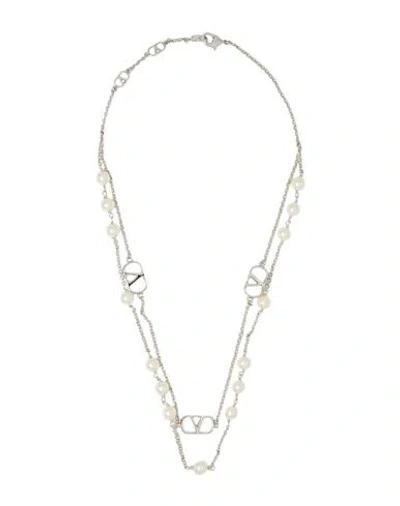 Valentino Garavani Woman Necklace Silver Size - Metal In Gold