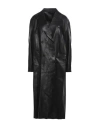 Valentino Garavani Woman Overcoat Black Size 8 Lambskin In Black