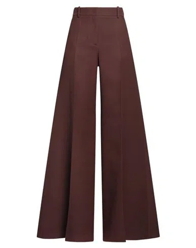Valentino Garavani Woman Pants Chocolate Brown Size 8 Virgin Wool, Silk In Multi