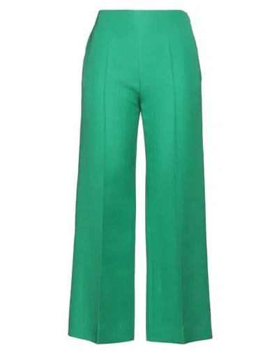 Valentino Garavani Woman Pants Green Size 14 Virgin Wool, Silk